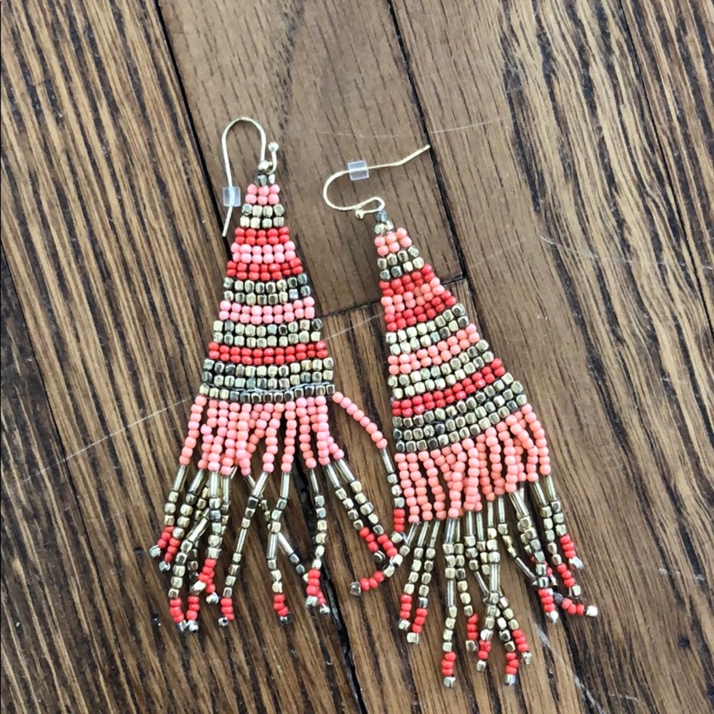 Orange Gold Dangle Earings